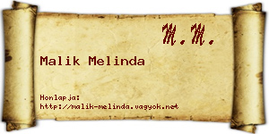 Malik Melinda névjegykártya